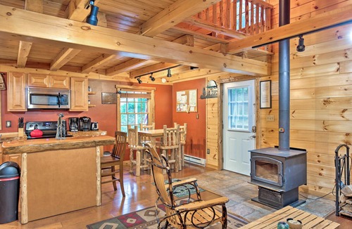 Glenfield Cabin | Cozy, Rustic Adirondack Riverfront Log Cabin, Rapids, access to snowmobile trail