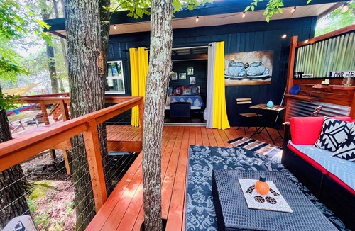 Sparta Cabin | Cozy Up In Mosaic Cabin #Reconnect #Love #Escape #River