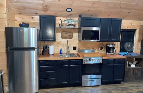 Camp Dix Cabin | Cozy Vanceburg Nature Cabin with RV Hookup Option
