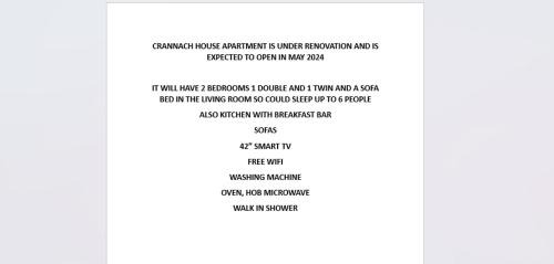 Ballater Apartment | Crannach House Apartment