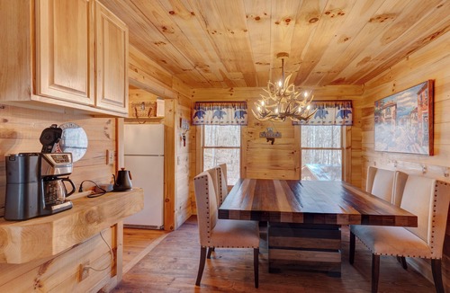 Ranger Cabin | Creekside cabin, hot tub, fire pit, wood pizza oven n grill, dogs, near Ellijay