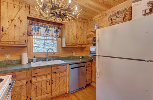 Ranger Cabin | Creekside cabin, hot tub, fire pit, wood pizza oven n grill, dogs, near Ellijay