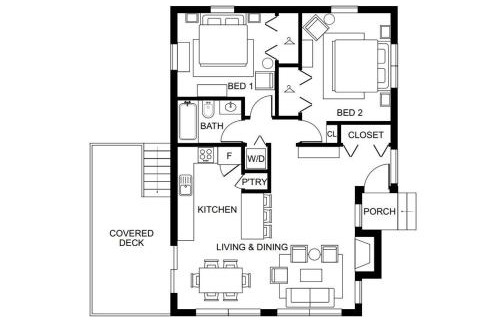 Victory Heights House | Creekside family house w yoga deck