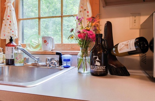 Raphine Cabin | Creekside historic log cabin w/modern amenities at historic Wade's Mill