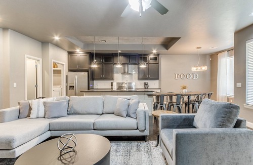Edmond House | Custom Industrial-Chic Home with Fenced Yard