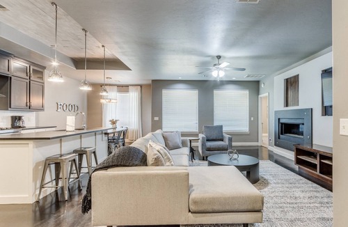 Edmond House | Custom Industrial-Chic Home with Fenced Yard
