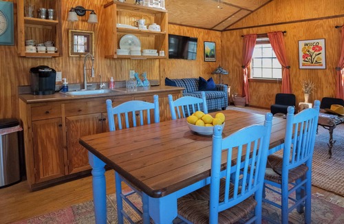 Comfort Cabin | Cypress Creek Cabin Stay for 6 Access to Pool Hot Tub
