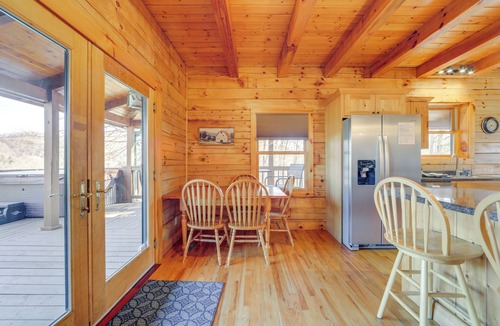 Waynesville Cabin | Deck & Mtn Views! Luxe Log Cabin in Waynesville