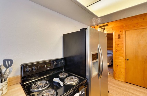 Overgaard Cabin | Decks + Fire Pit: Rustic-Modern Overgaard Cabin!