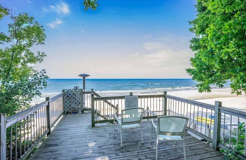 Macatawa House | Delightful Private Wooded Setting Stunning Harbor Views, Private Beach Access, Tennis