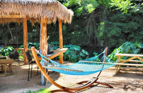 Sutherland Springs House | Delightful Safari Tent Glamping Rental on San Marcos River, Texas