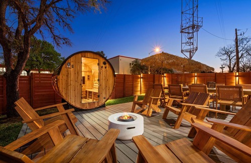 Central East Austin House | Desert Retreat: Heated Pool Sauna Theater