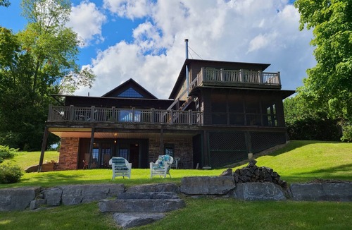 Willsboro House | Designer Lake Champlain Retreat with Adirondack Views & Private Waterfront