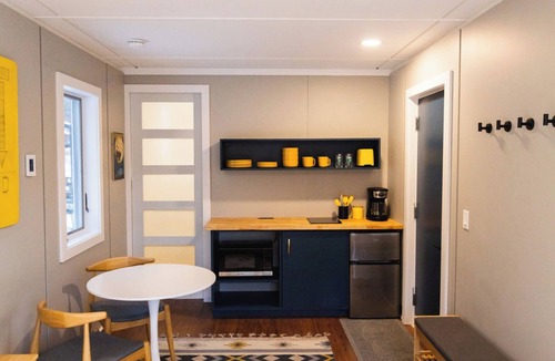 Johnson House | Designer Tiny House w/Treehouse Sauna & Hot Tub by the River near Stowe