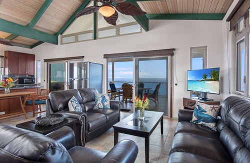 Captain Cook House | Direct OCEANFRONT, Custom Polynesian Design, See WHALES & DOLPHINS, Sunbathing