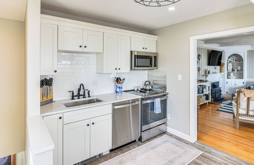 Bristol Cottage | Dock, Sunrise View: Waterfront Home on Mt Hope Bay