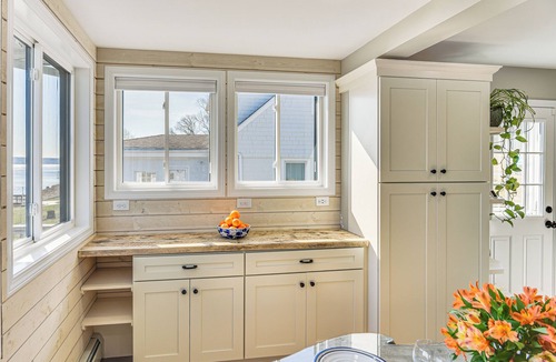 Bristol Cottage | Dock, Sunrise View: Waterfront Home on Mt Hope Bay