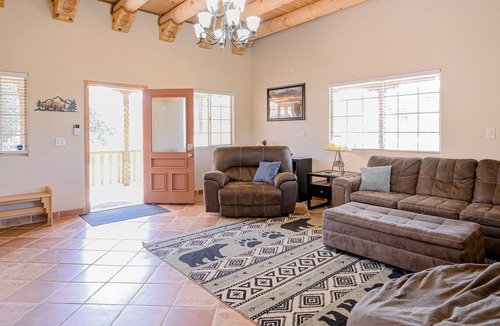 Taos House | Dog-friendly adobe with mountain view, foosball, hammocks, grill, WiFi, & W/D