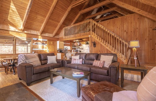 Candler Cabin | Dog Friendly Cabin near Asheville. Fenced Yard, Hot Tub, WiFi, Fireplace.