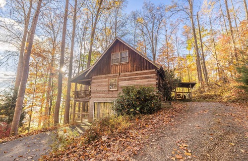 Candler Cabin | Dog Friendly Cabin near Asheville. Fenced Yard, Hot Tub, WiFi, Fireplace.