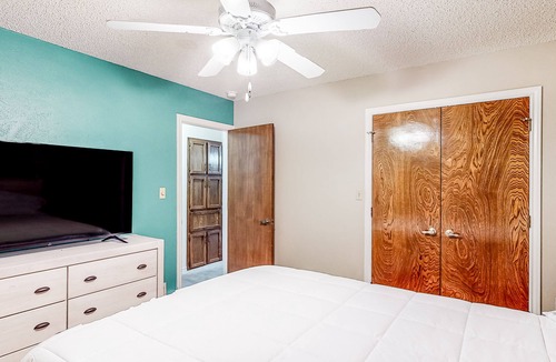 Pilot Point House | Dog-friendly home with a wood-burning fireplace, board games, W/D, and patio