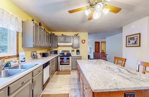 Mercer House | Dog-friendly lakefront home with a private beach, dock, firepit, & kayaks