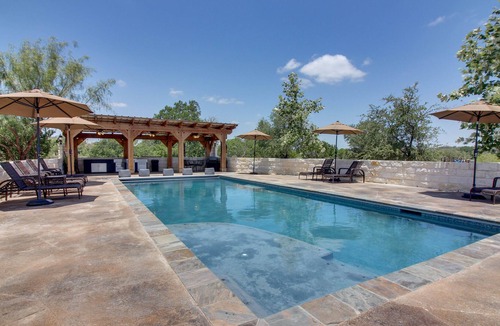 Johnson City House | Dog-friendly riverfront home with private pool, gourmet amenities, & guesthouse