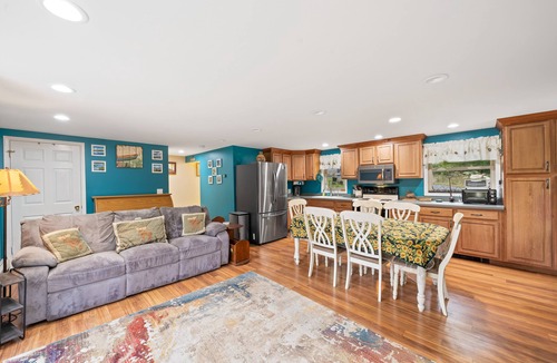 Warrensburg House | Dog-friendly riverfront house on 3 acres with private dock & deck - near skiing