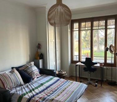Secheron House | Doubleroom, Kitchen, free transport card- Geneva Lake