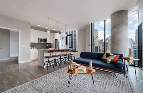 Near North Side Apartment | Downtown 2BR Oasis: Skyline Views + Prime Location