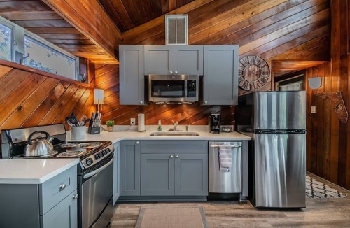 Dunedin Apartment | Downtown Dunedin B&B - Rustic Cabin Studio with Heated Pool