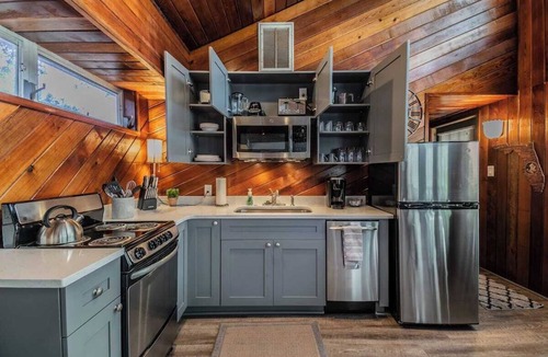 Dunedin Apartment | Downtown Dunedin B&B - Rustic Cabin Studio with Heated Pool