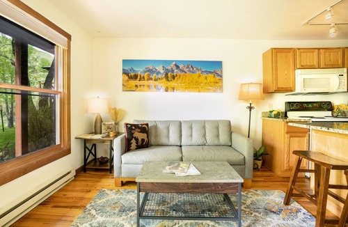 Jackson Condo | Downtown Jackson Condo on Flat Creek - Hidden Gem - walking distance to Square!