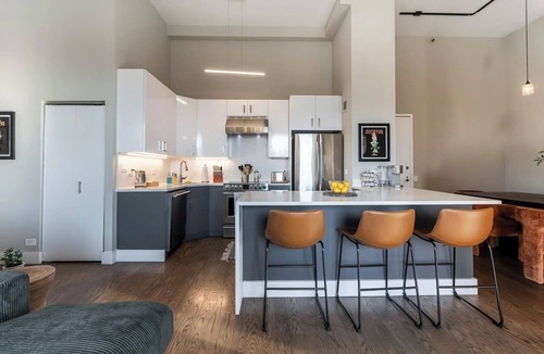 Printers Row Apartment | Downtown Penthouse 5bd VIEWS | Parking, Gym+Pool