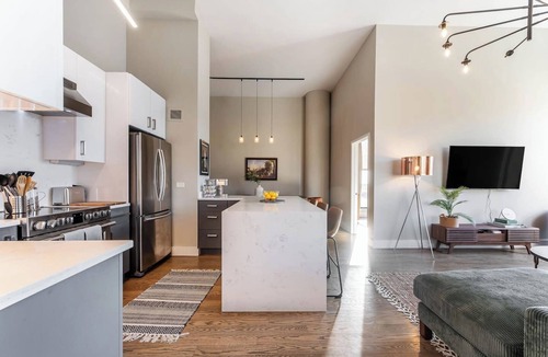 Printers Row Apartment | Downtown Penthouse 5bd VIEWS | Parking, Gym+Pool