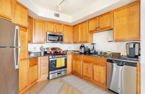 Downtown Condo | Downtown Silver Spring 2BR Skyline Balcony Suite Walkable to DC Metro LuxePad