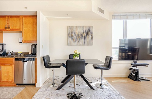 Downtown Condo | Downtown Silver Spring 2BR Skyline Balcony Suite Walkable to DC Metro LuxePad