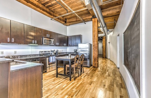 Downtown West Apartment | Downtown STL Loft Sleeps 8 + Parking + W/D + Pets
