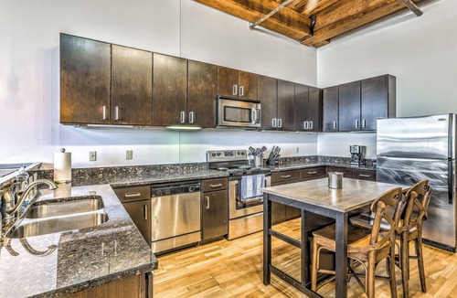 Downtown West Apartment | Downtown STL Loft Sleeps 8 + Parking + W/D + Pets