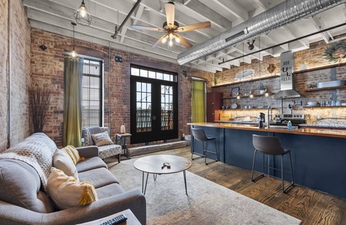 Perryville Apartment | Downtown Urban Loft above Restaurants