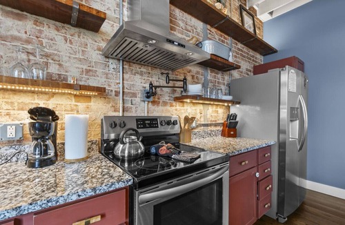 Perryville Apartment | Downtown Urban Loft above Restaurants