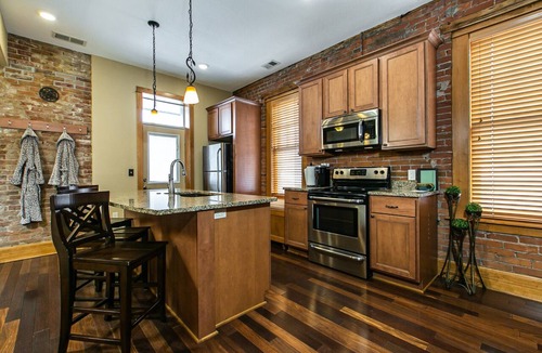 Dubuque Apartment | Drake House- Fleur De Lis (Private hot tub)