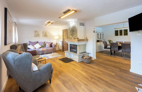 Gospic House | Eco-friendly mountain retreat with pool, jacuzzi, sauna, and panoramic Velebit views.