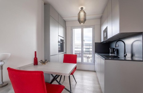Saint-Lambert Apartment | Eiffel Tower View Studio with Balcony & Elevator
