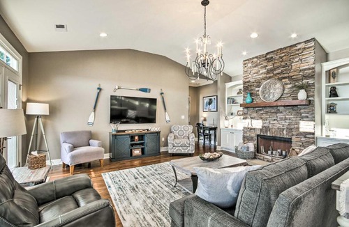 Cross Hill House | Elegant Lakefront Gem with Dock and Sunset Views!