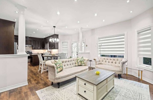 Hurontario House | Elegant Living with Fireplaces and Backyard BBQ