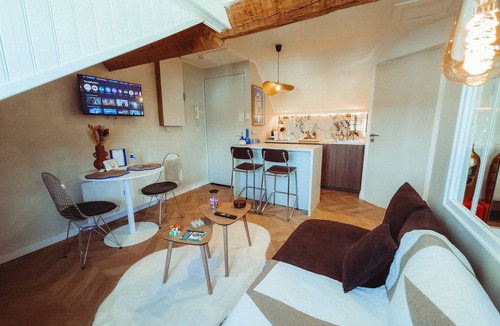 Bagneres-de-Bigorre Apartment | Elegant suite in the city center | Apartment with view.