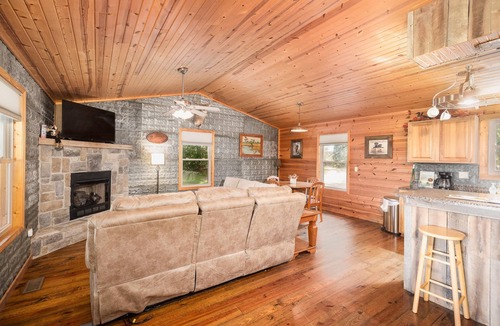 Steelville Cabin | Elevated Farm Cabin | River Views & Access, Hot Tub & Thoughtful Finishes