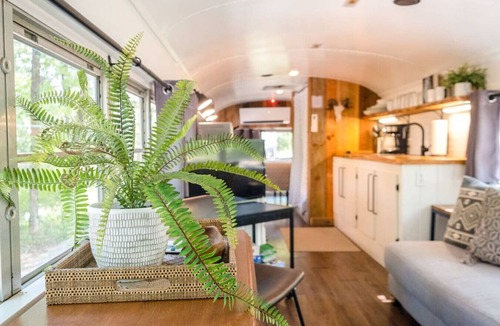 Newnata Cabin | Emerald Gypsy Skoolie. a Quirky Chic School Bus