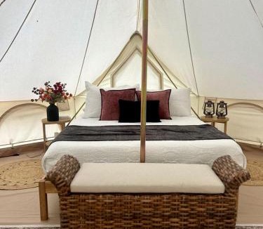 Gentry House | Enchanting Mountain Glamping Tents with Elevated Decks and Fire Pit Near Gentry, AR